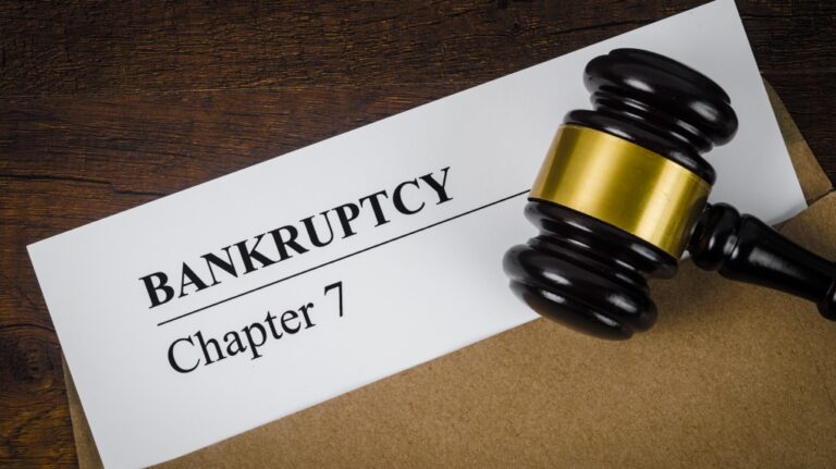 chapter 7 bankruptcy paper with gavel